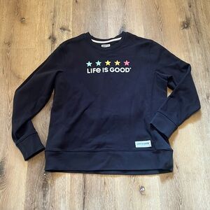LIFE IS GOOD Positive Lifestyle Black L Sweatshirt Crew Neck
